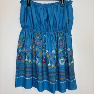 Handmade Floral Blue elastic skirt